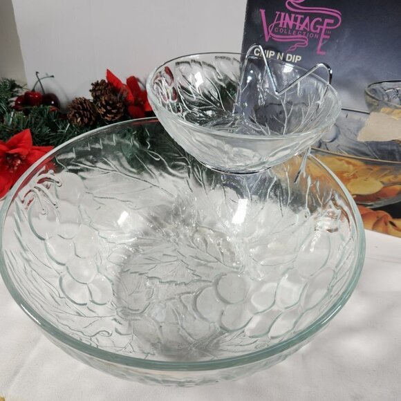Chip and Dip Bowl Set with Hanger KIG Group Serving Bowl Vintage Collection - Picture 3 of 11